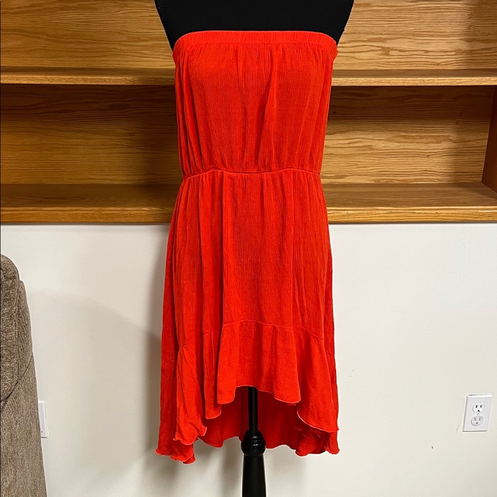 Coco Bianco Bold orange strapless dress